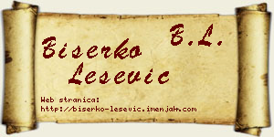 Biserko Lešević vizit kartica